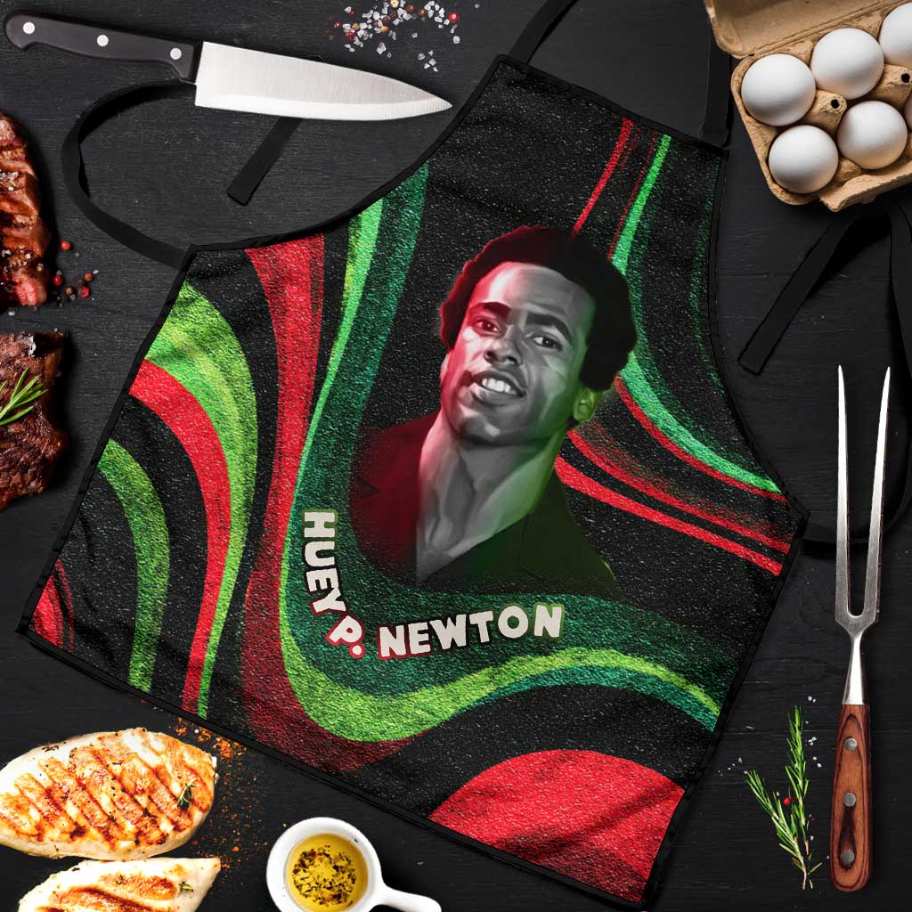 Huey P. Newton Apron Swirl Design Black Panther Party Symbol Revolutionary Tribute - Wonder Print Shop