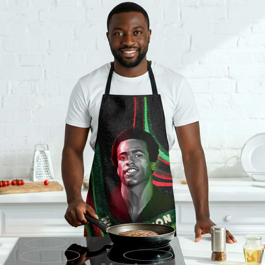 Huey P. Newton Apron Swirl Design Black Panther Party Symbol Revolutionary Tribute - Wonder Print Shop