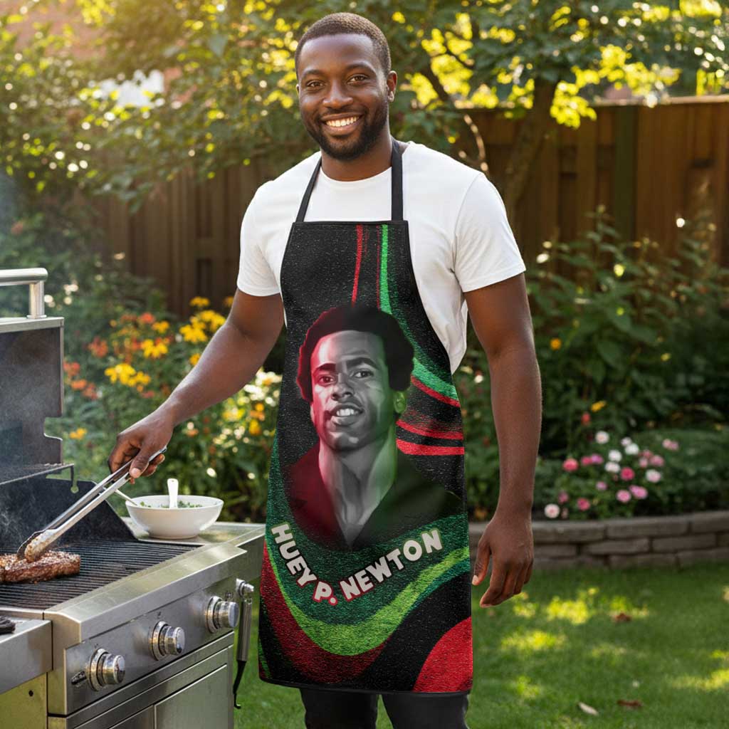 Huey P. Newton Apron Swirl Design Black Panther Party Symbol Revolutionary Tribute - Wonder Print Shop