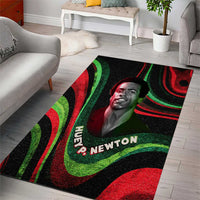 Huey P. Newton Area Rug Swirl Design Black Panther Party Symbol Revolutionary Tribute - Wonder Print Shop