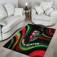 Huey P. Newton Area Rug Swirl Design Black Panther Party Symbol Revolutionary Tribute - Wonder Print Shop
