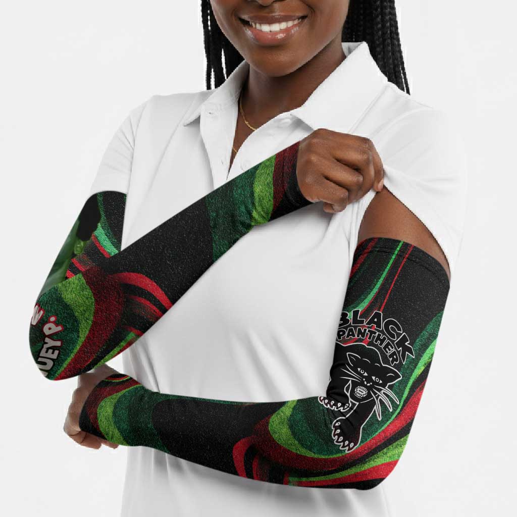 Huey P. Newton Arm Sleeves Swirl Design Black Panther Party Symbol Revolutionary Tribute - Wonder Print Shop