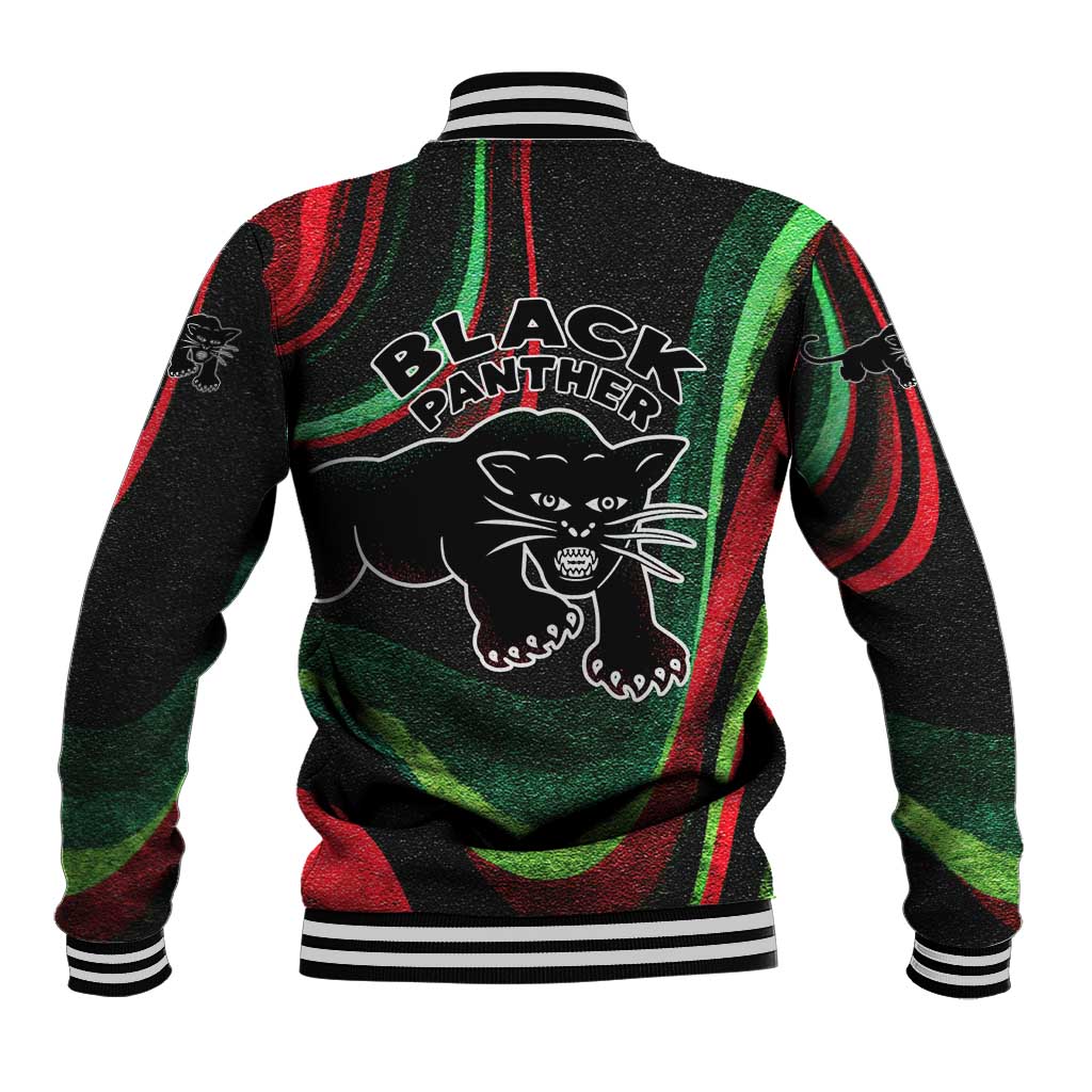 Huey P. Newton Baseball Jacket Swirl Design Black Panther Party Symbol Revolutionary Tribute - Wonder Print Shop