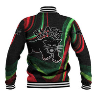 Huey P. Newton Baseball Jacket Swirl Design Black Panther Party Symbol Revolutionary Tribute - Wonder Print Shop