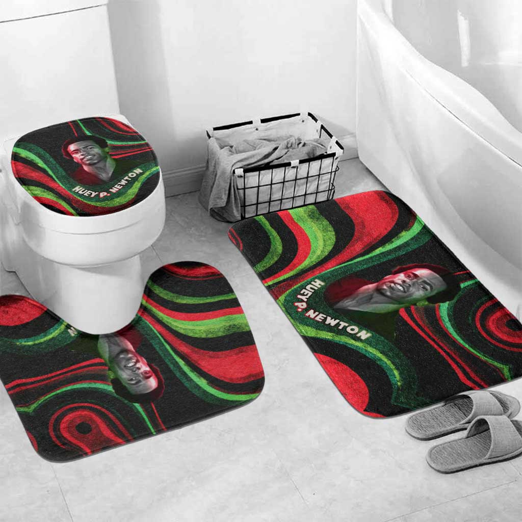 Huey P. Newton Bathroom Set Swirl Design Black Panther Party Symbol Revolutionary Tribute - Wonder Print Shop