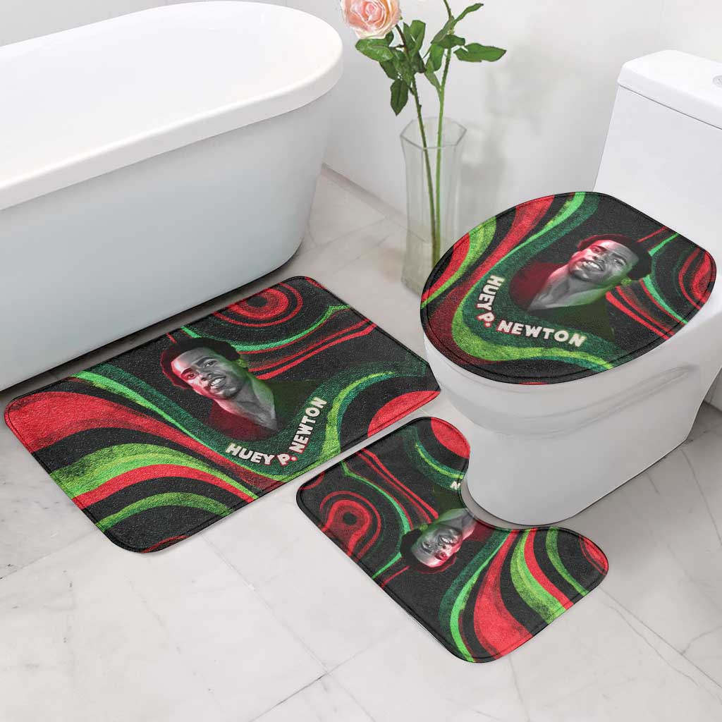 Huey P. Newton Bathroom Set Swirl Design Black Panther Party Symbol Revolutionary Tribute - Wonder Print Shop