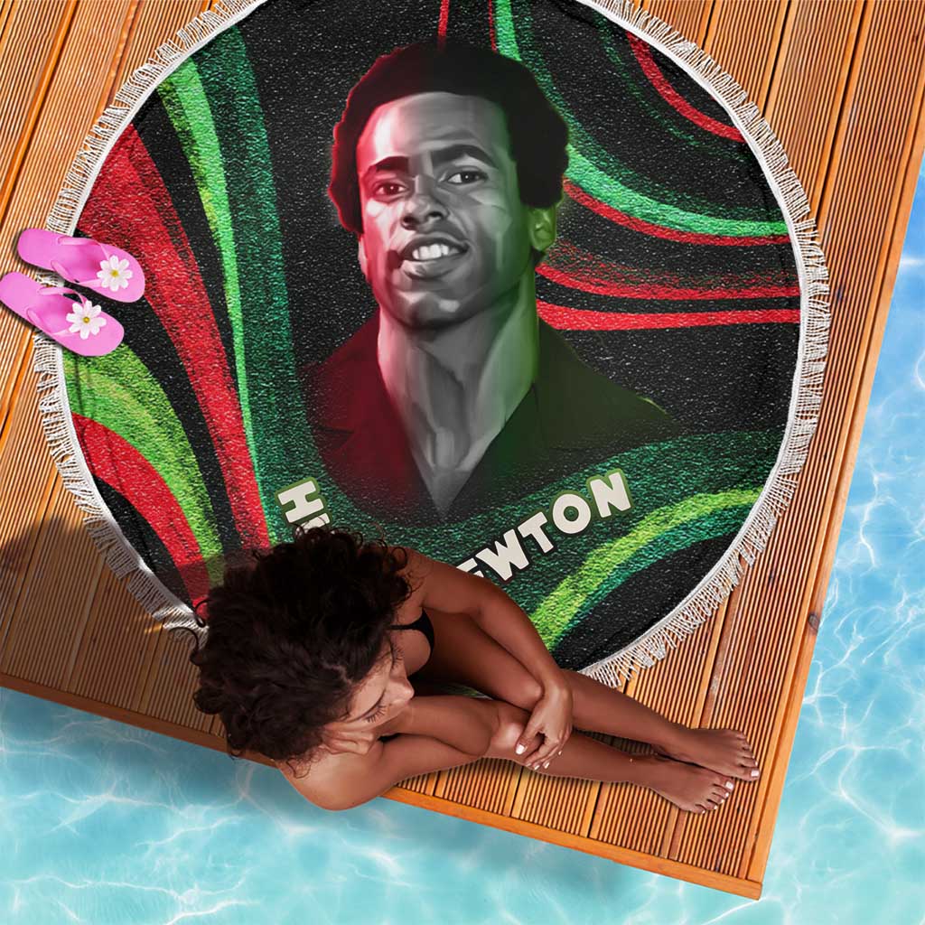 Huey P. Newton Beach Blanket Swirl Design Black Panther Party Symbol Revolutionary Tribute - Wonder Print Shop