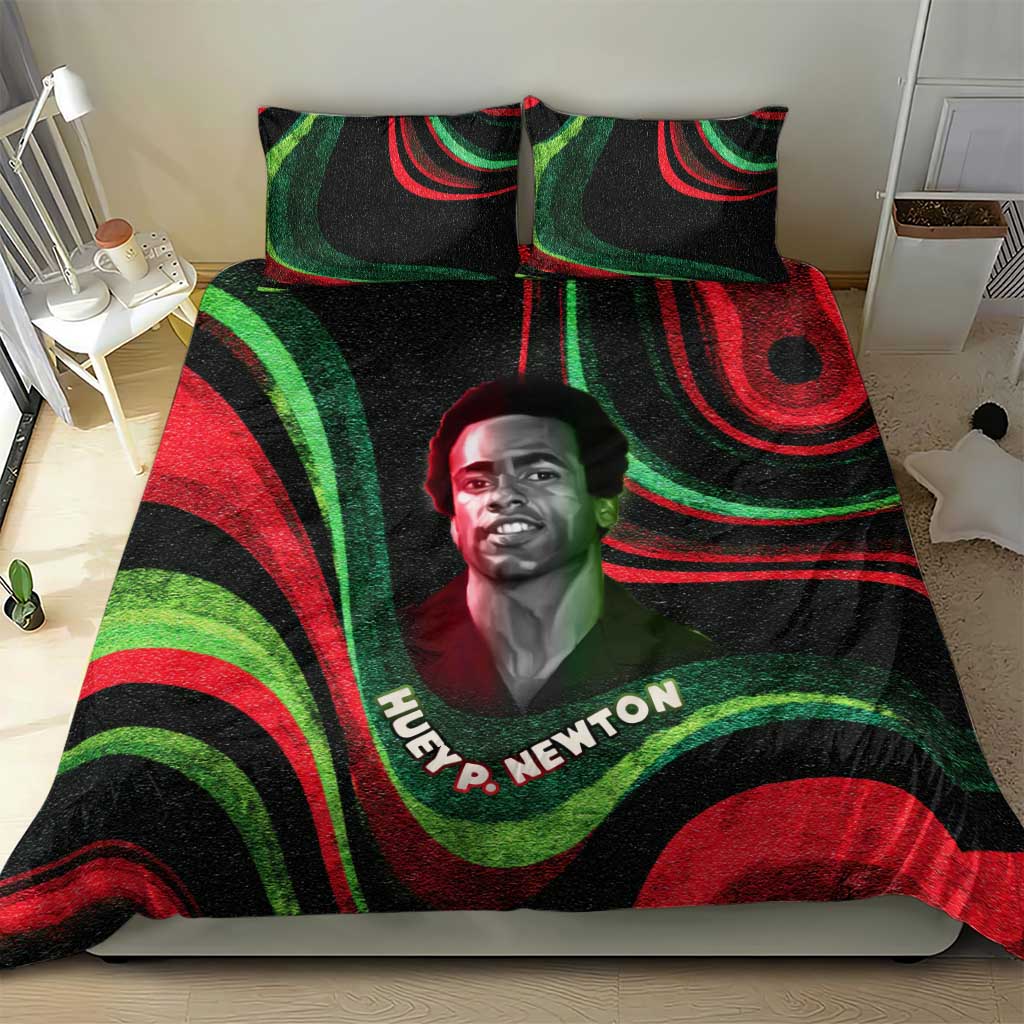 Huey P. Newton Bedding Set Swirl Design Black Panther Party Symbol Revolutionary Tribute - Wonder Print Shop