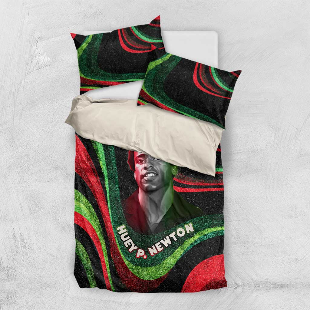 Huey P. Newton Bedding Set Swirl Design Black Panther Party Symbol Revolutionary Tribute - Wonder Print Shop