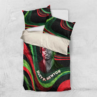 Huey P. Newton Bedding Set Swirl Design Black Panther Party Symbol Revolutionary Tribute - Wonder Print Shop