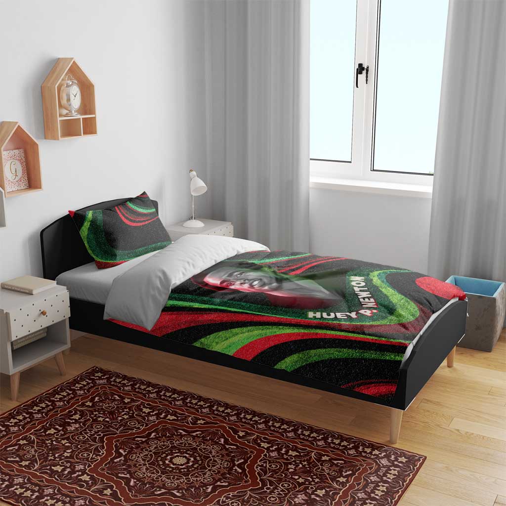 Huey P. Newton Bedding Set Swirl Design Black Panther Party Symbol Revolutionary Tribute - Wonder Print Shop
