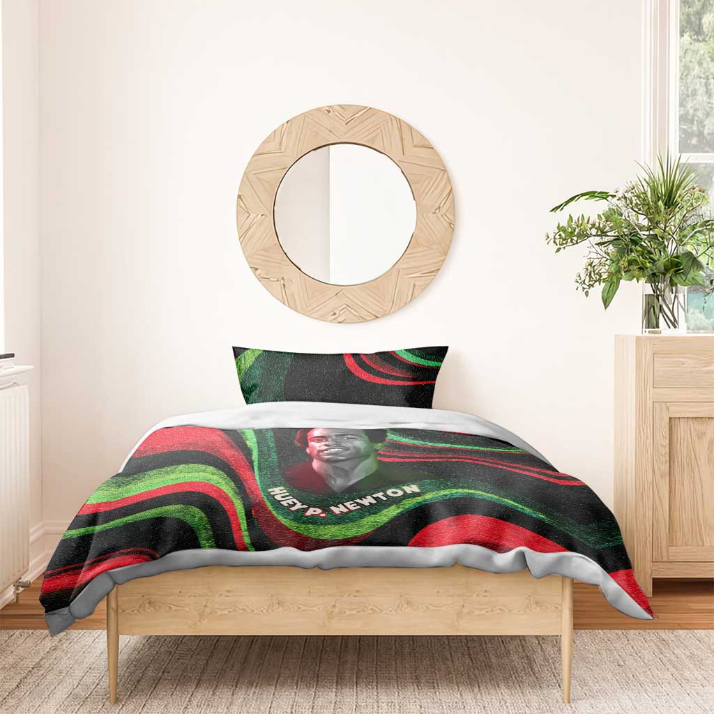 Huey P. Newton Bedding Set Swirl Design Black Panther Party Symbol Revolutionary Tribute - Wonder Print Shop