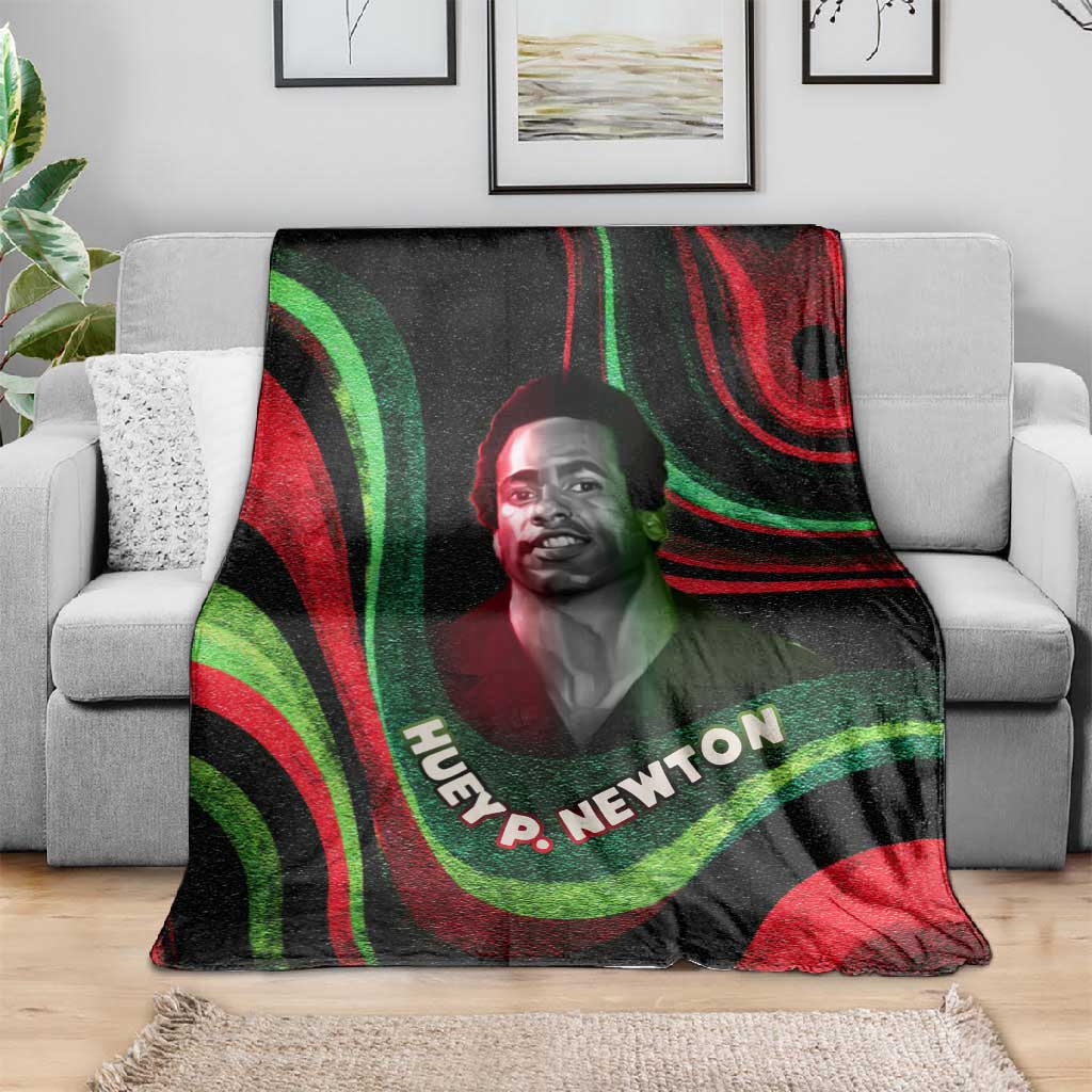 Huey P. Newton Blanket Swirl Design Black Panther Party Symbol Revolutionary Tribute - Wonder Print Shop