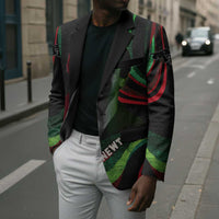 Huey P. Newton Blazer Swirl Design Black Panther Party Symbol Revolutionary Tribute - Wonder Print Shop