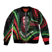 Huey P. Newton Bomber Jacket Swirl Design Black Panther Party Symbol Revolutionary Tribute - Wonder Print Shop