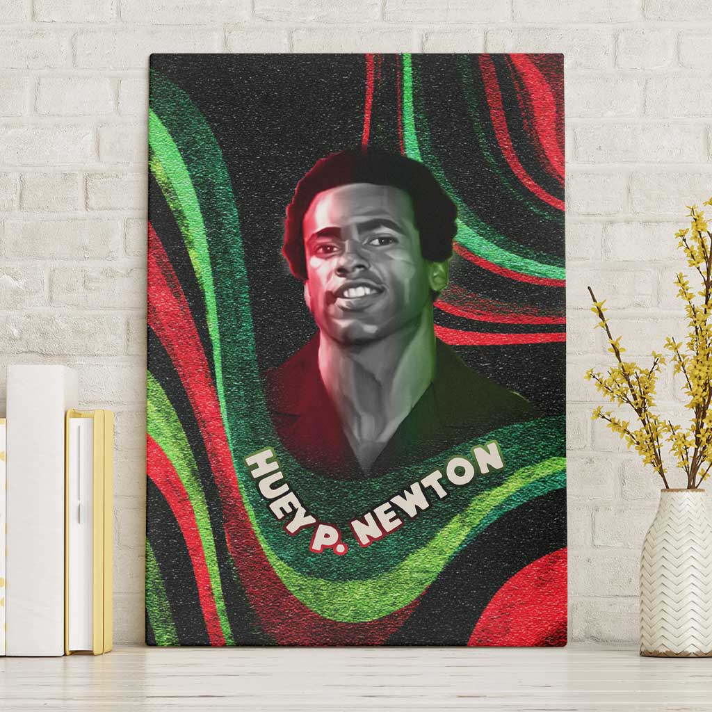 Huey P. Newton Canvas Wall Art Swirl Design Black Panther Party Symbol Revolutionary Tribute - Wonder Print Shop