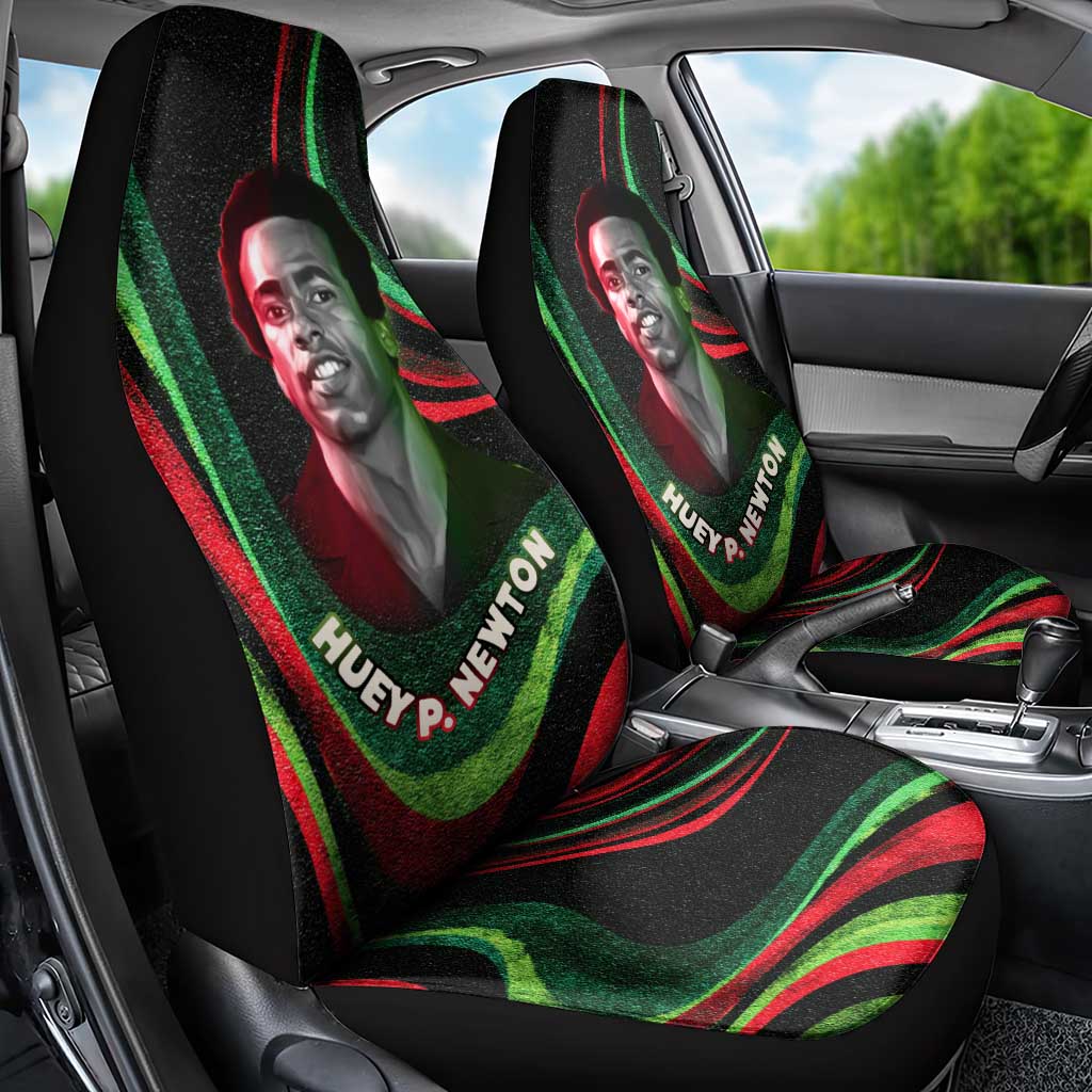Huey P. Newton Car Seat Cover Swirl Design Black Panther Party Symbol Revolutionary Tribute - Wonder Print Shop