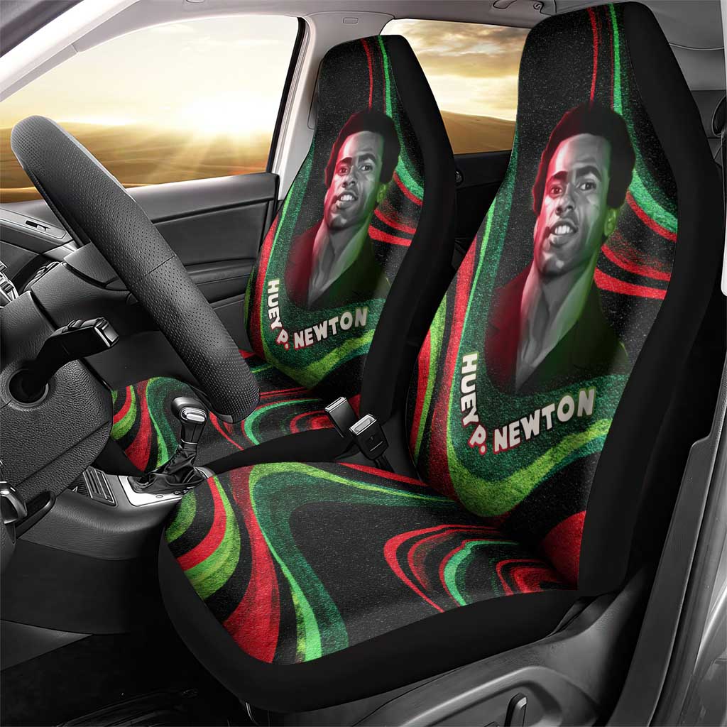 Huey P. Newton Car Seat Cover Swirl Design Black Panther Party Symbol Revolutionary Tribute - Wonder Print Shop