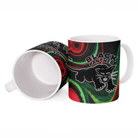 Huey P. Newton Ceramic Mug Swirl Design Black Panther Party Symbol Revolutionary Tribute - Wonder Print Shop
