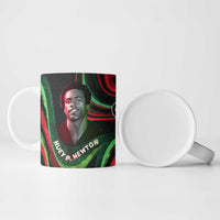 Huey P. Newton Ceramic Mug Swirl Design Black Panther Party Symbol Revolutionary Tribute - Wonder Print Shop