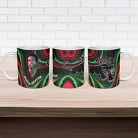 Huey P. Newton Ceramic Mug Swirl Design Black Panther Party Symbol Revolutionary Tribute - Wonder Print Shop