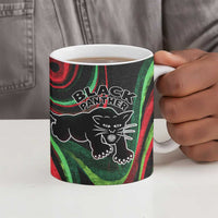 Huey P. Newton Ceramic Mug Swirl Design Black Panther Party Symbol Revolutionary Tribute - Wonder Print Shop