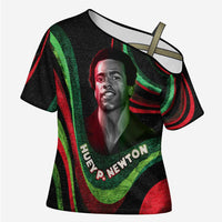 Huey P. Newton Cross Shoulder Shirt Swirl Design Black Panther Party Symbol Revolutionary Tribute - Wonder Print Shop