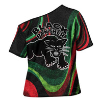 Huey P. Newton Cross Shoulder Shirt Swirl Design Black Panther Party Symbol Revolutionary Tribute - Wonder Print Shop