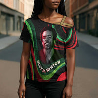 Huey P. Newton Cross Shoulder Shirt Swirl Design Black Panther Party Symbol Revolutionary Tribute - Wonder Print Shop