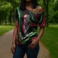 Huey P. Newton Cross Shoulder Shirt Swirl Design Black Panther Party Symbol Revolutionary Tribute - Wonder Print Shop