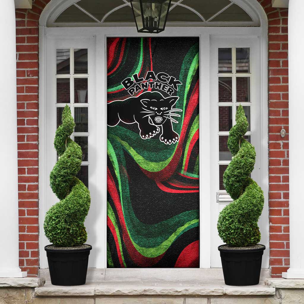 Huey P. Newton Door Cover Swirl Design Black Panther Party Symbol Revolutionary Tribute - Wonder Print Shop