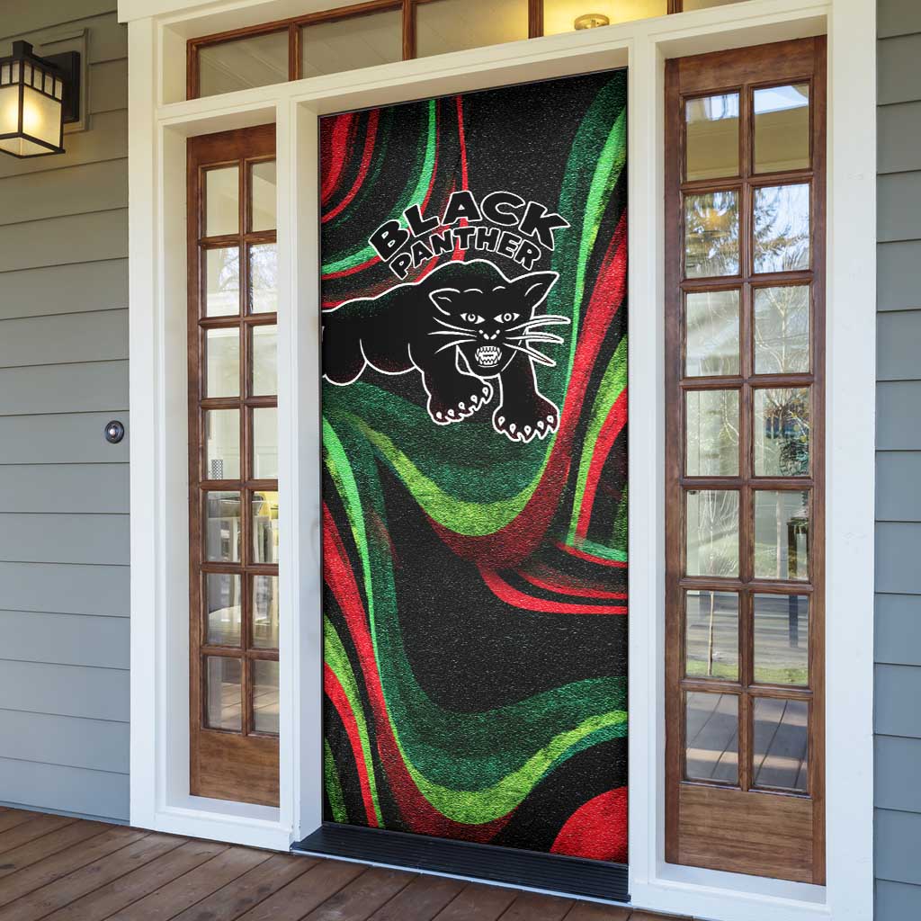 Huey P. Newton Door Cover Swirl Design Black Panther Party Symbol Revolutionary Tribute - Wonder Print Shop