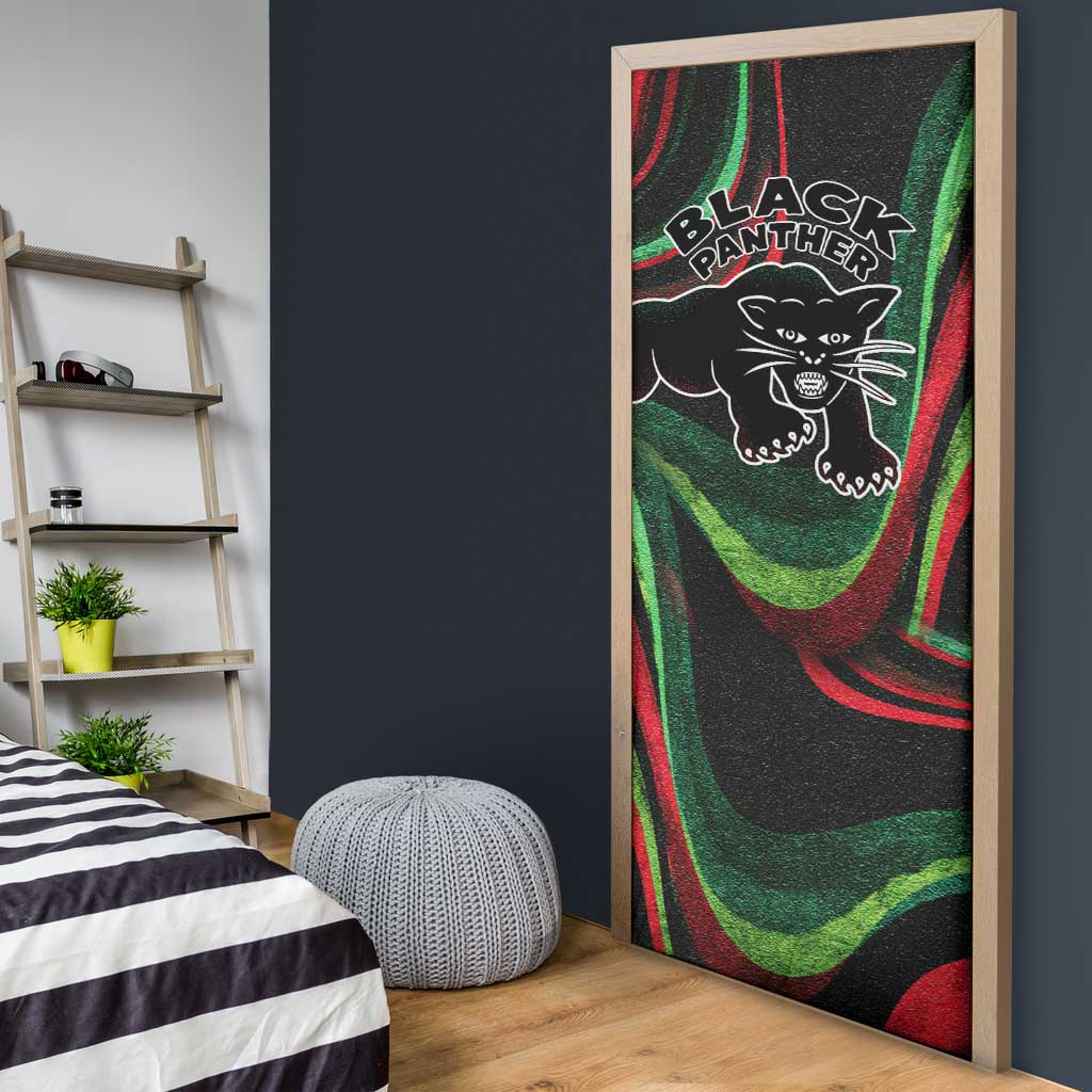 Huey P. Newton Door Cover Swirl Design Black Panther Party Symbol Revolutionary Tribute - Wonder Print Shop