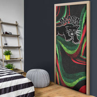Huey P. Newton Door Cover Swirl Design Black Panther Party Symbol Revolutionary Tribute - Wonder Print Shop
