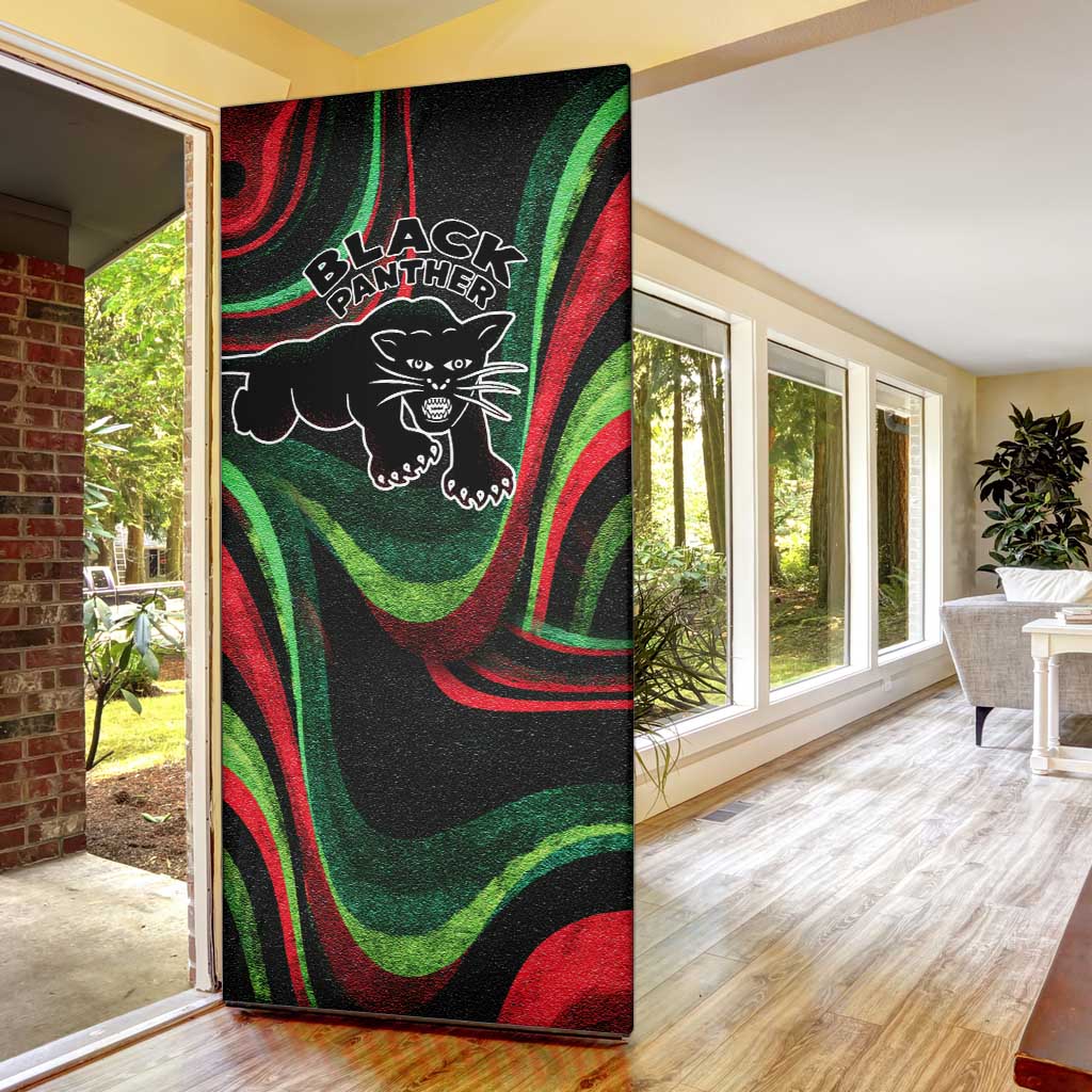 Huey P. Newton Door Cover Swirl Design Black Panther Party Symbol Revolutionary Tribute - Wonder Print Shop