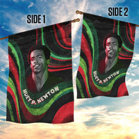 Huey P. Newton Garden Flag Swirl Design Black Panther Party Symbol Revolutionary Tribute - Wonder Print Shop