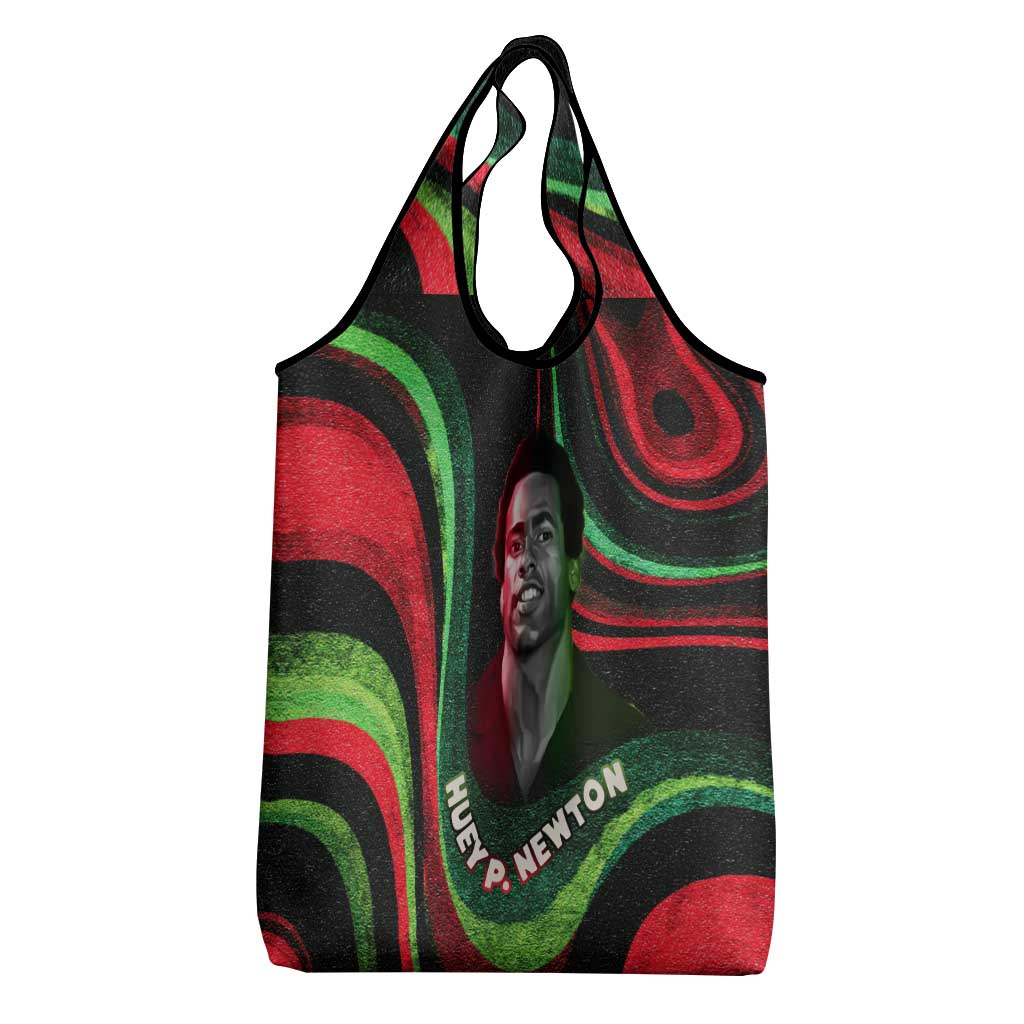 Huey P. Newton Grocery Bag Swirl Design Black Panther Party Symbol Revolutionary Tribute - Wonder Print Shop