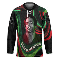 Huey P. Newton Hockey Jersey Swirl Design Black Panther Party Symbol Revolutionary Tribute - Wonder Print Shop