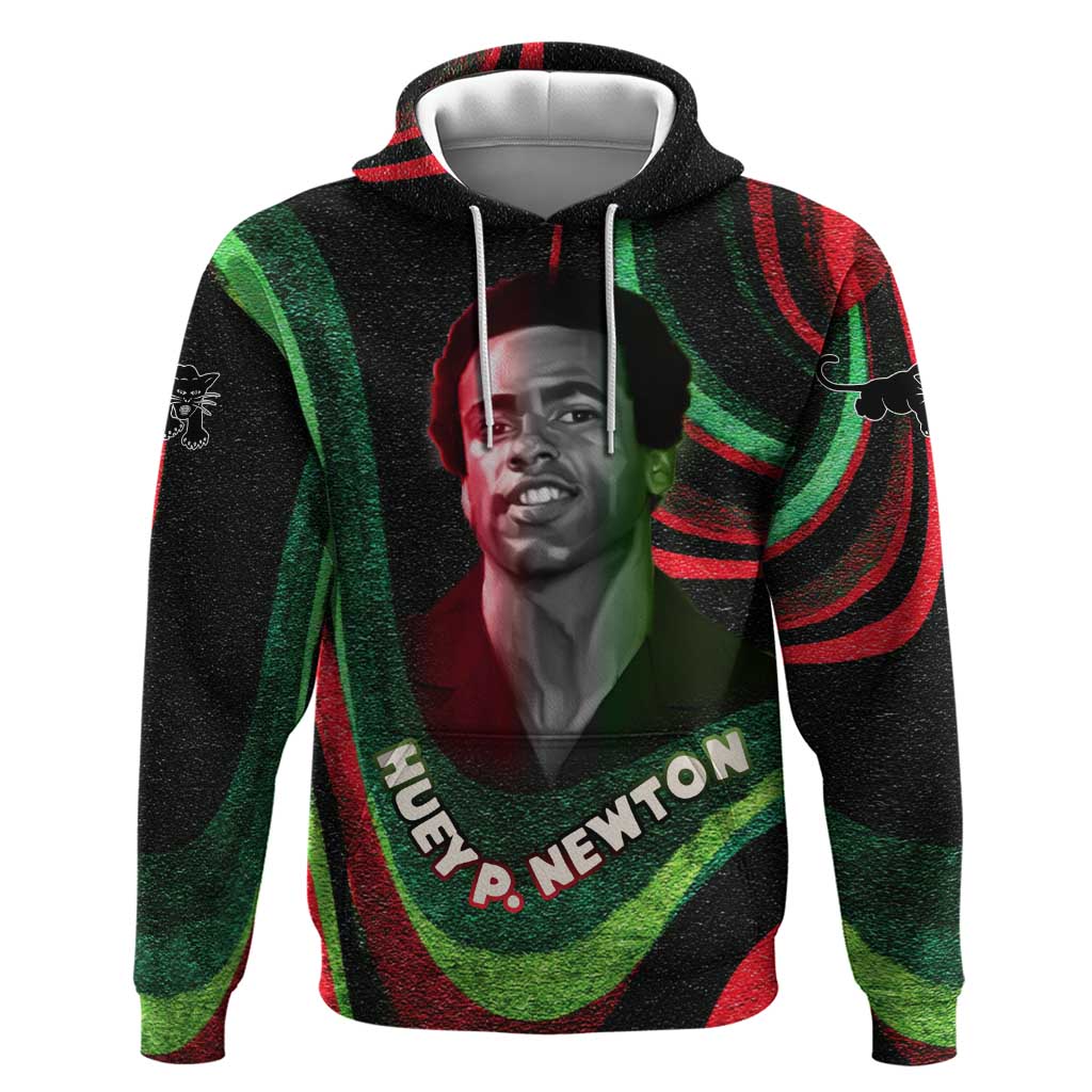 Huey P. Newton Hoodie Swirl Design Black Panther Party Symbol Revolutionary Tribute - Wonder Print Shop