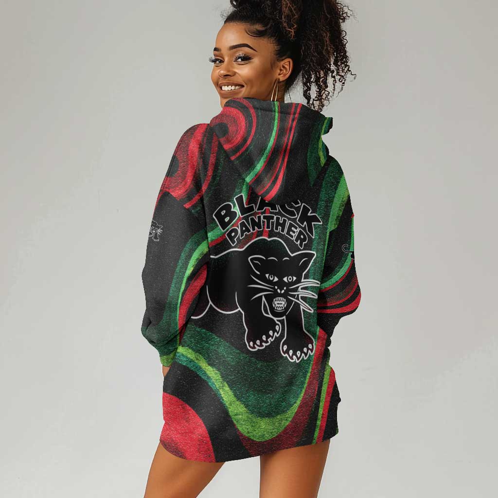Huey P. Newton Hoodie Dress Swirl Design Black Panther Party Symbol Revolutionary Tribute - Wonder Print Shop