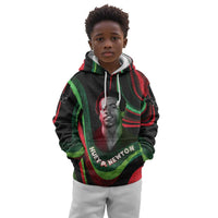 Huey P. Newton Kid Hoodie Swirl Design Black Panther Party Symbol Revolutionary Tribute - Wonder Print Shop