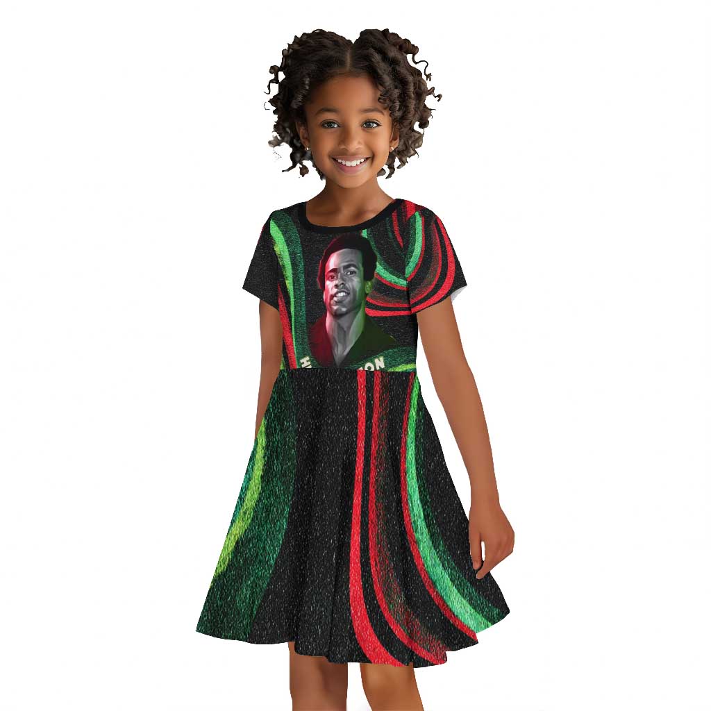 Huey P. Newton Kid Short Sleeve Dress Swirl Design Black Panther Party Symbol Revolutionary Tribute TS04