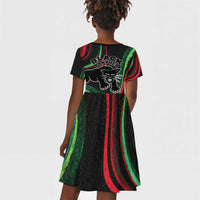 Huey P. Newton Kid Short Sleeve Dress Swirl Design Black Panther Party Symbol Revolutionary Tribute TS04