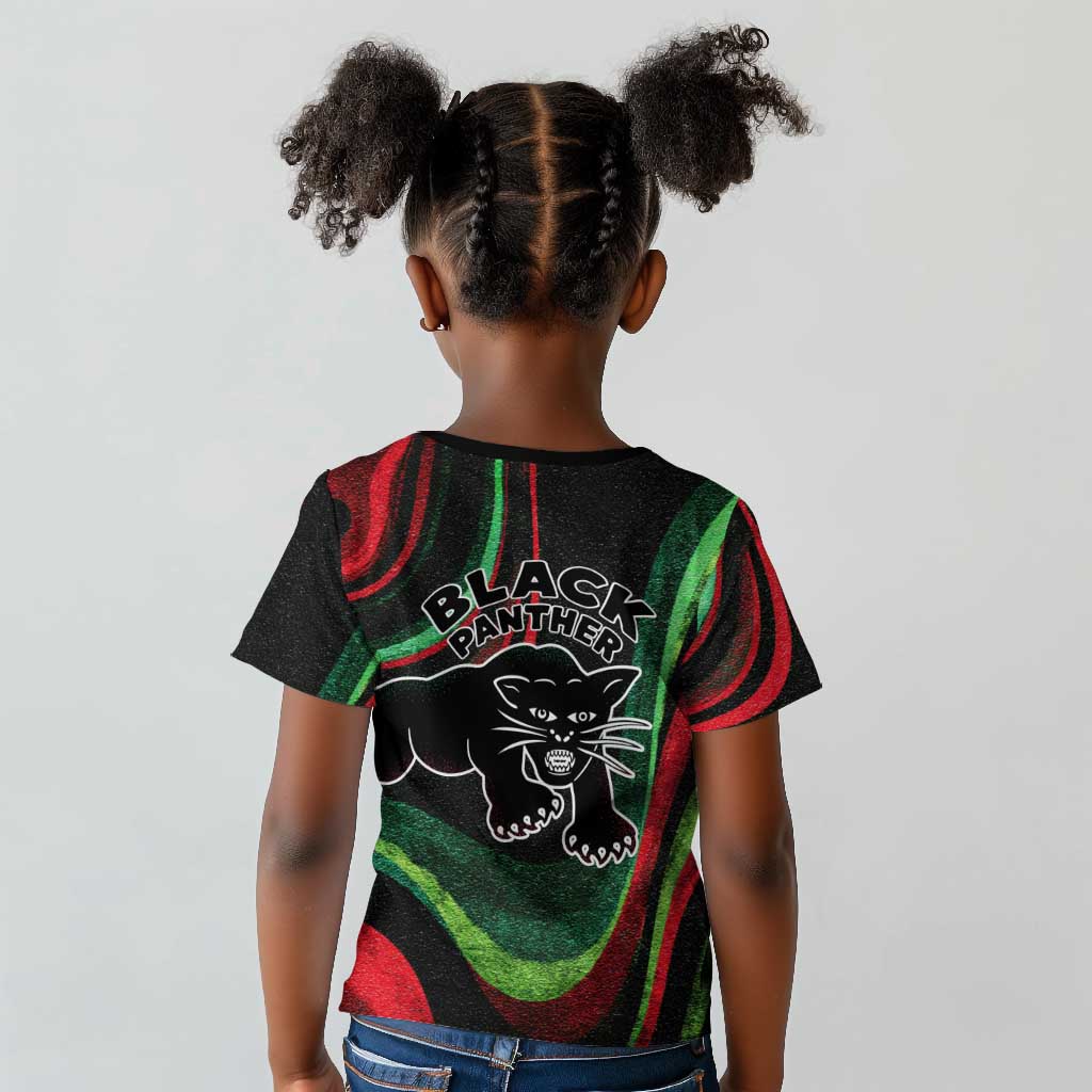 Huey P. Newton Kid T shirt Swirl Design Black Panther Party Symbol Revolutionary Tribute TS04