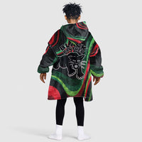 Huey P. Newton Kid Wearable Blanket Hoodie Swirl Design Black Panther Party Symbol Revolutionary Tribute - Wonder Print Shop