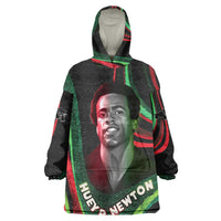 Huey P. Newton Kid Wearable Blanket Hoodie Swirl Design Black Panther Party Symbol Revolutionary Tribute - Wonder Print Shop