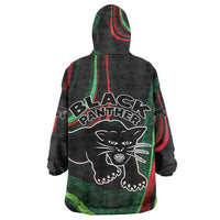 Huey P. Newton Kid Wearable Blanket Hoodie Swirl Design Black Panther Party Symbol Revolutionary Tribute - Wonder Print Shop