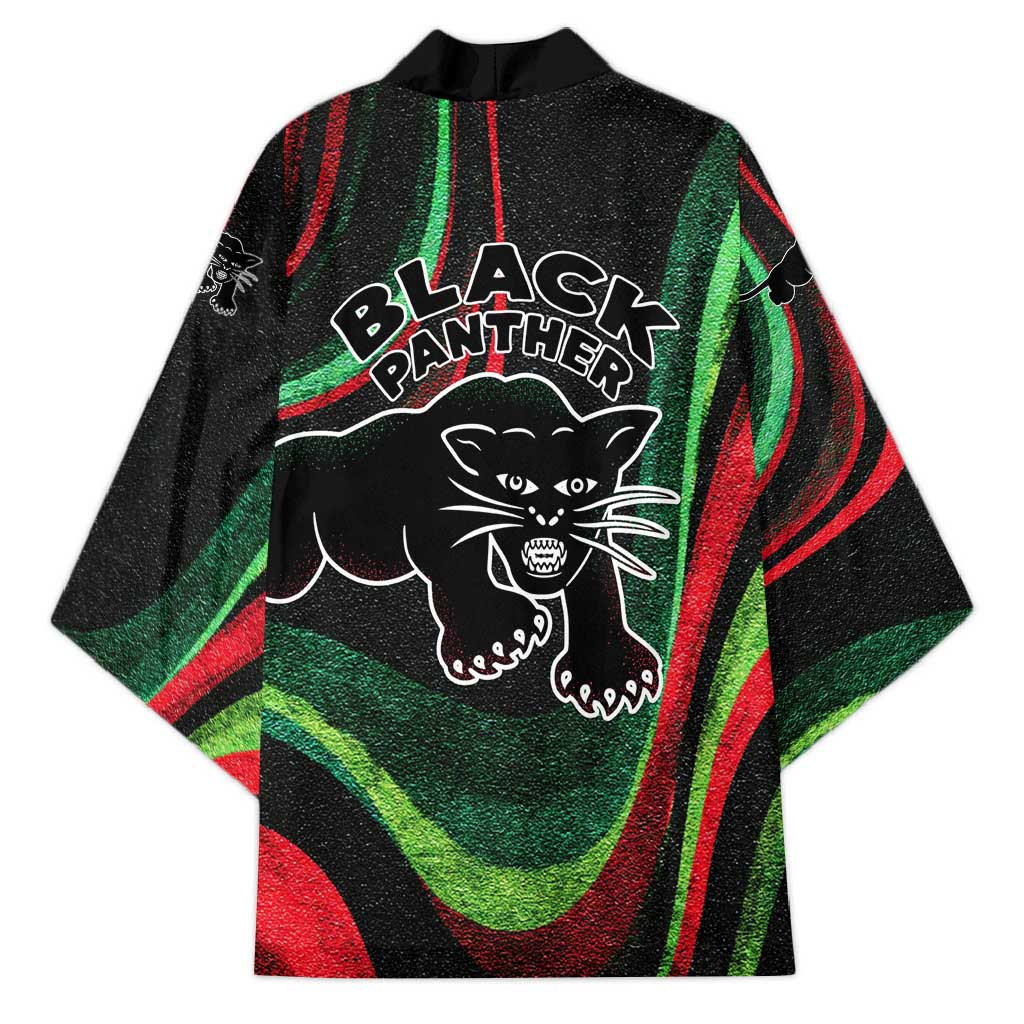 Huey P. Newton Kimono Swirl Design Black Panther Party Symbol Revolutionary Tribute - Wonder Print Shop