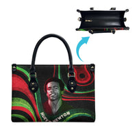 Huey P. Newton Leather Bag Swirl Design Black Panther Party Symbol Revolutionary Tribute - Wonder Print Shop