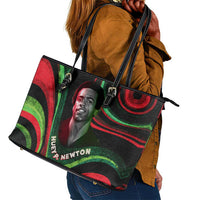 Huey P. Newton Leather Tote Bag Swirl Design Black Panther Party Symbol Revolutionary Tribute - Wonder Print Shop
